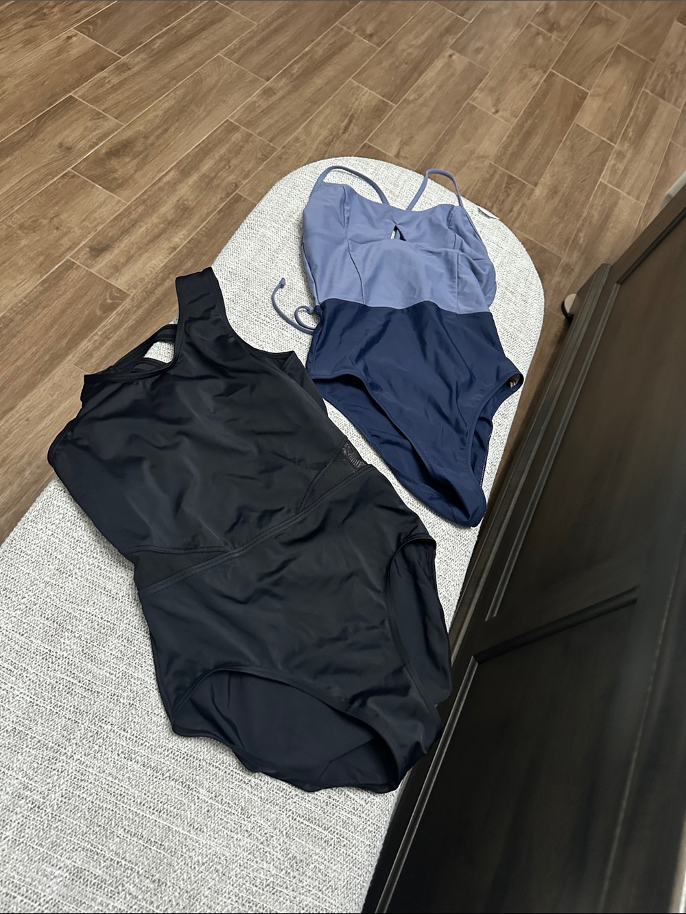 Two One-PieceDancewear - Black and Navy/Light Blue